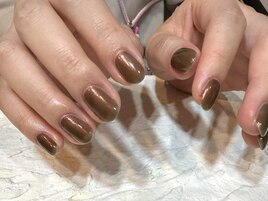 奥行き秋ミラーネイル