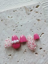 アンドット(anDot.)/ピンクツイードネイル