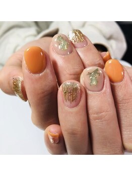 アトリエ ハルミナ(atelier harumina)/春先どりオレンジネイル
