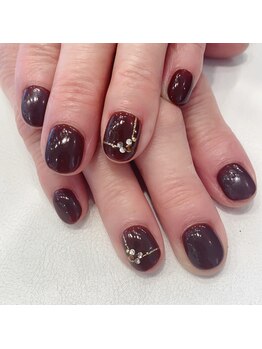 ハーティーネイル hearty nail 溝の口店/エレガントなボルドーネイル