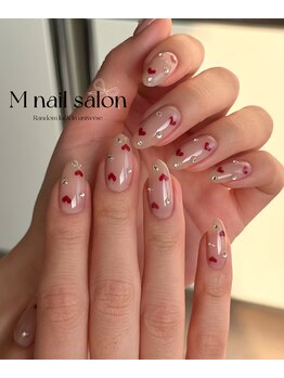 Mネイル/バレンタイン|ハートネイル