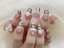 スペラ 大宮店(Spera)/チェック柄レースガーリーネイル