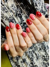 チヒロネイル/レッドべっこうネイル