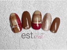 エストラッシュアンドネイル 銀座店(est lash&nail)/ブラウンチェックネイル