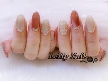 レヒネイル(LeHy nail)/大人ヒョウ柄ネイル