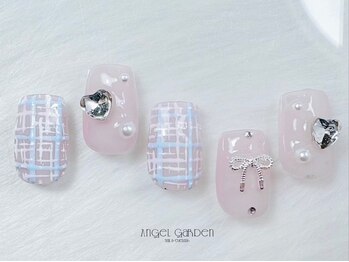 エンジェルガーデンネイル 池袋店(Angelgarden nail)/チェックネイル リボン ハート
