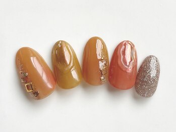 秋ニュアンスネイル　秋