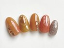 秋ニュアンスネイル　秋