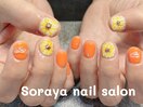 120分持ち込み手描き向日葵nail