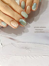 小花柄ネイル