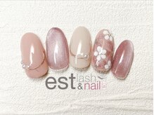 エストラッシュアンドネイル 銀座店(est lash&nail)/奥行きフラワーネイル
