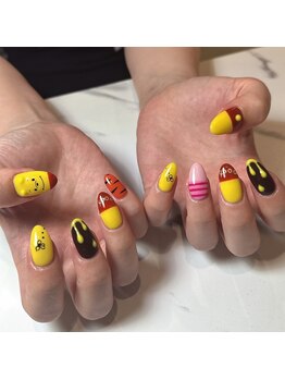 オーク アイラッシュアンドネイル たまプラーザ(OAK)/プーさんネイル