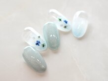 押し花☆フラワー☆くすみブルー