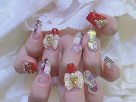 リボンネイル/チェックネイル