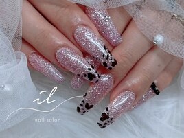 フラッシュ×ヒョウ柄ネイル