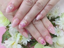 プルミエ ネイル(Premier Nail)/逆フレンチ☆押し花ネイル