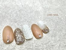 ルークネイル 恵比寿店(LUKE NAIL)/キラキラニットネイル　冬ネイル