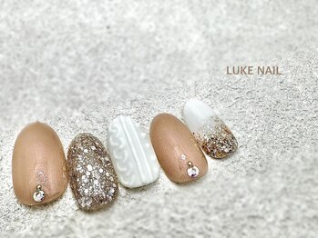 ルークネイル 恵比寿店(LUKE NAIL)/キラキラニットネイル　冬ネイル