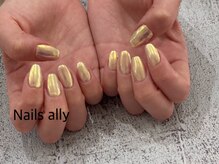 ネイルズアリー 立川店(Nails ally)/ドリームパウダー×イエロー