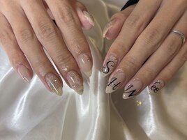 バラのホイルネイル