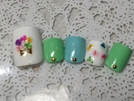 押し花フットネイル