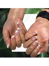 アヤネイルズ アンド アイラッシュ(AYA NAILZ.＆Eyelash)/涼しげフレンチネイル