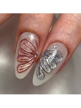 レイネイル 岐阜茜部店(RAY NAIL)/蝶々×足立