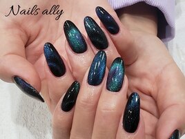 ロングネイル×ギャラクシー×春