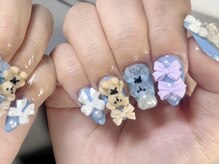ネイルズバー 新宿店(Nails Bar)/3Dくまちゃんリボンネイル