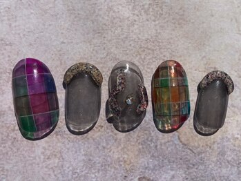 シープラスエー(C+A)/秋色個性派チェックネイル