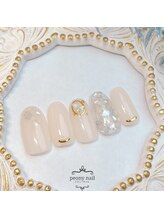 ピオニーネイル(peony nail)/透け感シェルデザイン