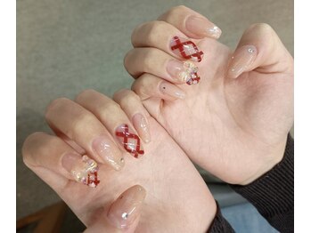 ネイルパキラ(nail pachira)/持ち込みデザイン＋リボンパーツ