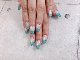 ブルーフレンチネイル