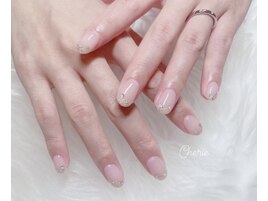 ヌーディーネイル/先端ラメ