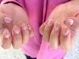 チークネイル/極細ラメフレンチ