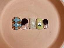 カラ ネイル 中津店(calla nail)/ウサちゃん×チェックネイル