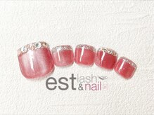 エストラッシュアンドネイル 銀座店(est lash&nail)/フットマグネットガラスフレンチ