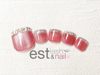 エストラッシュアンドネイル 銀座店(est lash&nail)/フットマグネットガラスフレンチ