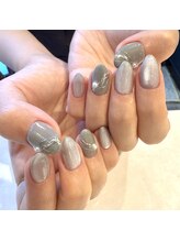 ハーティーネイル 自由が丘南口店(heartynail)/ワンカラー/グレー/シルバー