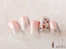 アイネイルズ 横浜EAST店(I-nails)/オフィスシンプル押し花ネイル