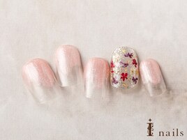 オフィスシンプル押し花ネイル