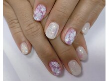 ネイルサロン ビューティーマジック 川口店/手書きフラワーネイル
