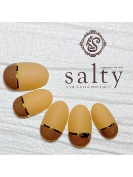 ネイルアンドアイラッシュサロン ソルティ 寺田町(salty)/バイカラーネイル