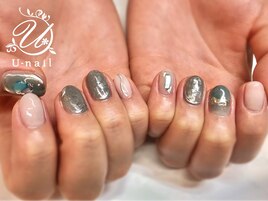 カーキニュアンスネイル