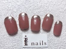 アイネイルズ 梅田店(I nails)/くすみカラーミラーfrench￥8200