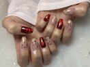 バレンタインネイル