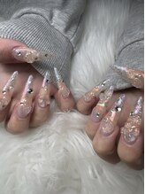 フラワーズネイル(flowers nail)/キラキラロングスカルプ