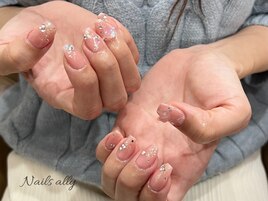 ワンホンネイル×キラキラ×冬