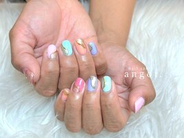 パステルフルアートネイル