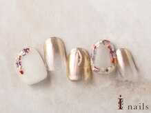 アイネイルズ 横浜EAST店(I-nails)/ニュアンス押し花メタリック
